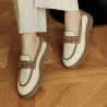 Zapatos casuales de mujer 6092 rafia beige combinada lifestyle