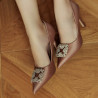 Zapatos elegantes de mujer 1339 satén nude lifestyle