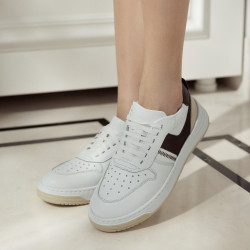 Zapatillas deportivas mujer 6088 blanco+beige lifestyle