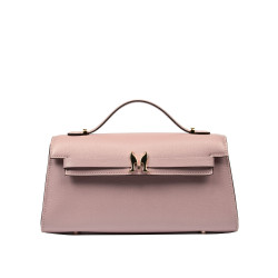 Bolso de dama de hombro 041g rosa polvo saffiano