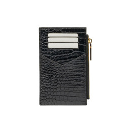 Tarjetero 209g croco charol negro