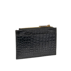 Tarjetero 209g croco charol negro