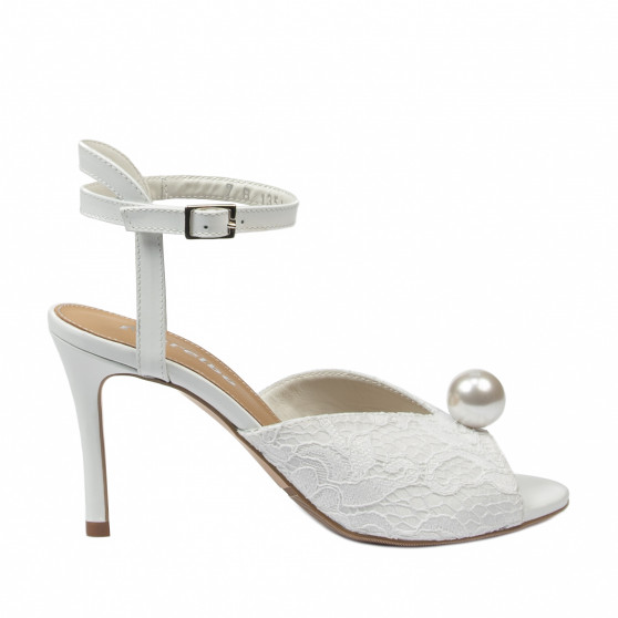 Sandalias de mujer 1351 satén blanco