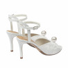 Sandalias de mujer 1351 satén blanco