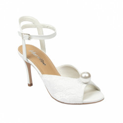 Sandalias de mujer 1351 satén blanco