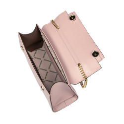 Bolso de dama de hombro 041g rosa polvo saffiano