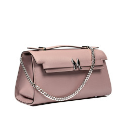 Bolso de mujer al hombro 041g 01 rosa empolvado saffiano