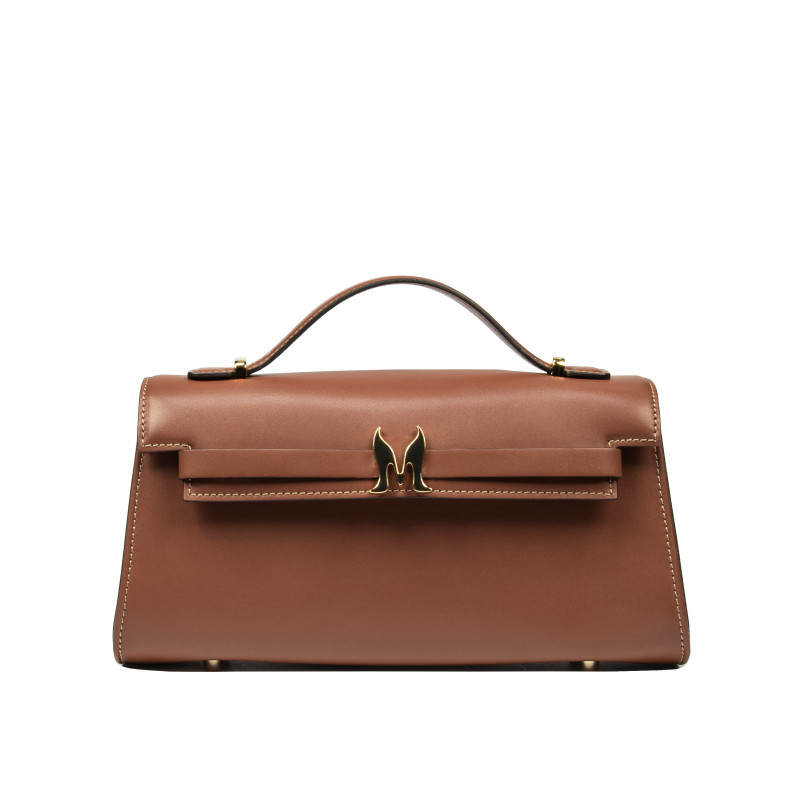 Bolso de mujer al hombro 041g marrón coñac