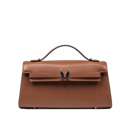 Bolso de mujer de hombro 041g 01 marrón coñac