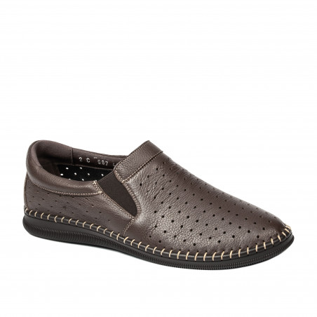 Mocasines hombre 987 café