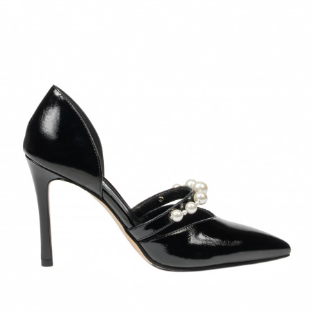 Zapatos elegantes de mujer 1350 charol negro