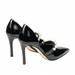 Zapatos elegantes de mujer 1350 charol negro