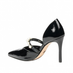 Zapatos elegantes de mujer 1350 charol negro