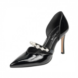Zapatos elegantes de mujer 1350 charol negro