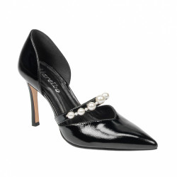 Zapatos elegantes de mujer 1350 charol negro
