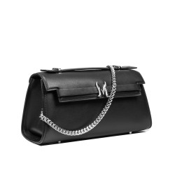Bolso de hombro para mujer 041g 01 negro napa