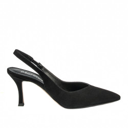 Sandalias de mujer 1343 negro terciopelo