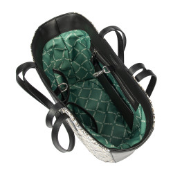 Bolsa de playa para mujer 044g 01 de rafia negro