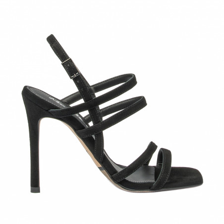 Sandalias mujer 1345 negro terciopelo