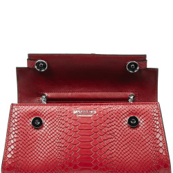 Bolso de hombro de mujer 041g 01 cocodrilo rojo