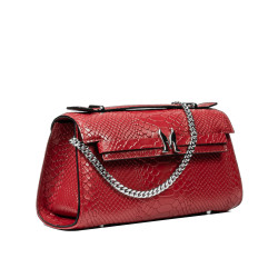Bolso de hombro de mujer 041g 01 cocodrilo rojo