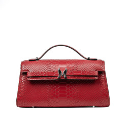 Bolso de hombro de mujer 041g 01 cocodrilo rojo