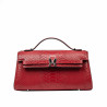 Bolso de hombro de mujer 041g 01 cocodrilo rojo