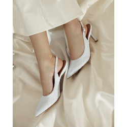 Sandalias de mujer 1353 satén blanco lifestyle