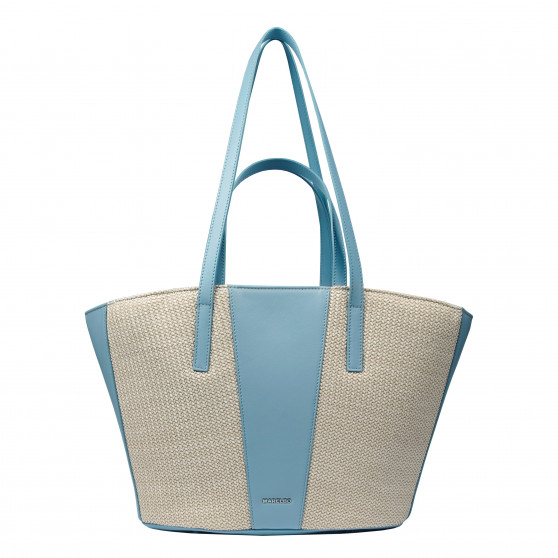 Bolso de playa para mujer 044g 01 blue sky+rafia
