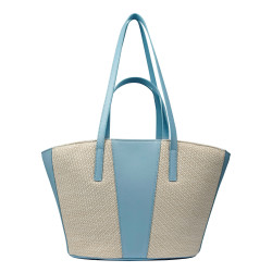 Bolso de playa para mujer 044g 01 blue sky+rafia