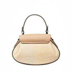 Bolso de mano para dama 042g 01biz nude+rafia