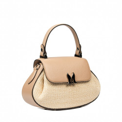 Bolso de mano para dama 042g 01biz nude+rafia