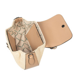Bolso de mano para dama 042g 01biz nude+rafia