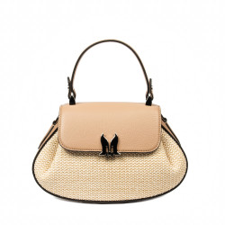 Bolso de mano para dama 042g 01biz nude+rafia