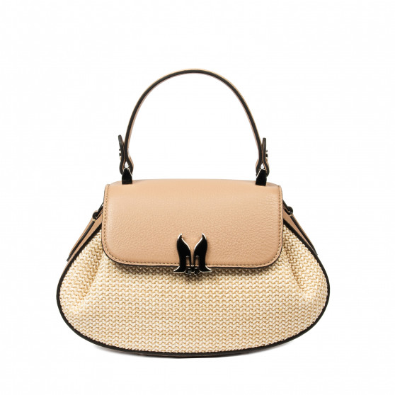 Bolso de mano para dama 042g 01biz nude+rafia