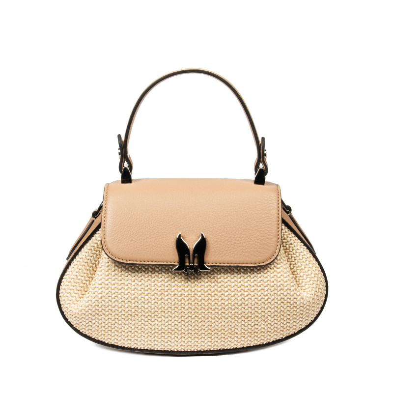 Bolso de mano para dama 042g 01biz nude+rafia
