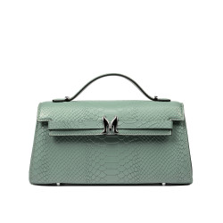 Bolso de mujer de hombro 041g 01 croco pistachio
