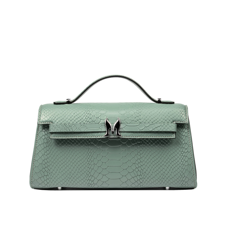 Bolso de mujer de hombro 041g 01 croco pistachio