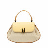 Bolso de mano para mujer 042g amarillo mantequilla+rafia