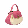 Bolso de mano para dama 042g gamuza rosa frambuesa+rafia