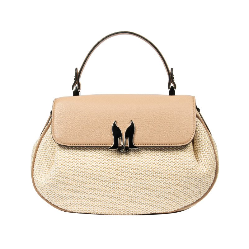 Bolso de mano para mujer 043g 01 biz nude+rafia
