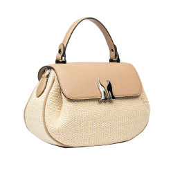 Bolso de mano para mujer 043g 01 biz nude+rafia