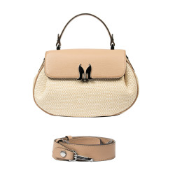 Bolso de mano para mujer 043g 01 biz nude+rafia