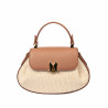 Bolso de mano para mujer 042g biz camel+rafia