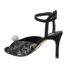 Sandalias de mujer 1329 negro terciopelo combinado