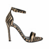 Sandalias de mujer 1349 satén cebra beige