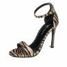 Sandalias de mujer 1349 satén cebra beige
