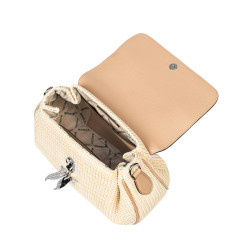 Bolso de mano para mujer 043g 01 biz nude+rafia