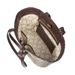 Bolso de playa para mujer 044g rafia cacao