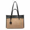 Bolso de playa para mujer 045g 01 napa negro+rafia caramelo